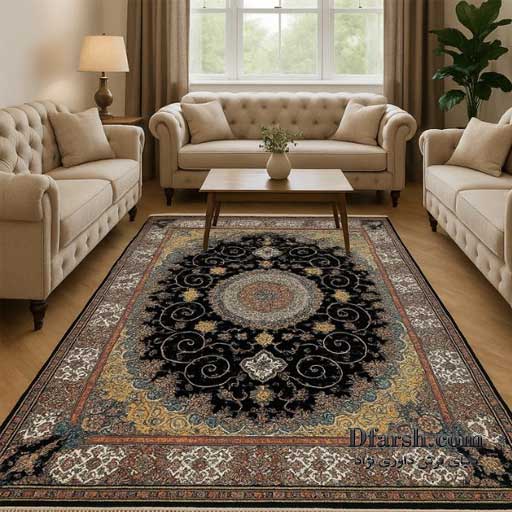 طرح جدید فرش ماشینی ۱۴۰۴ در دکوراسیون پذیرایی مدرن و لوکس با قیمت اقتصادی