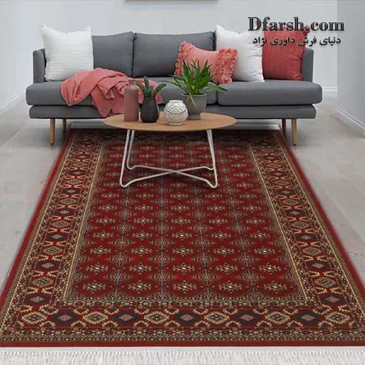 فرش ماشینی ترند ۱۴۰۴ در دکوراسیون مدرن پذیرایی با ترکیب رنگ خنثی و مبلمان مینیمال