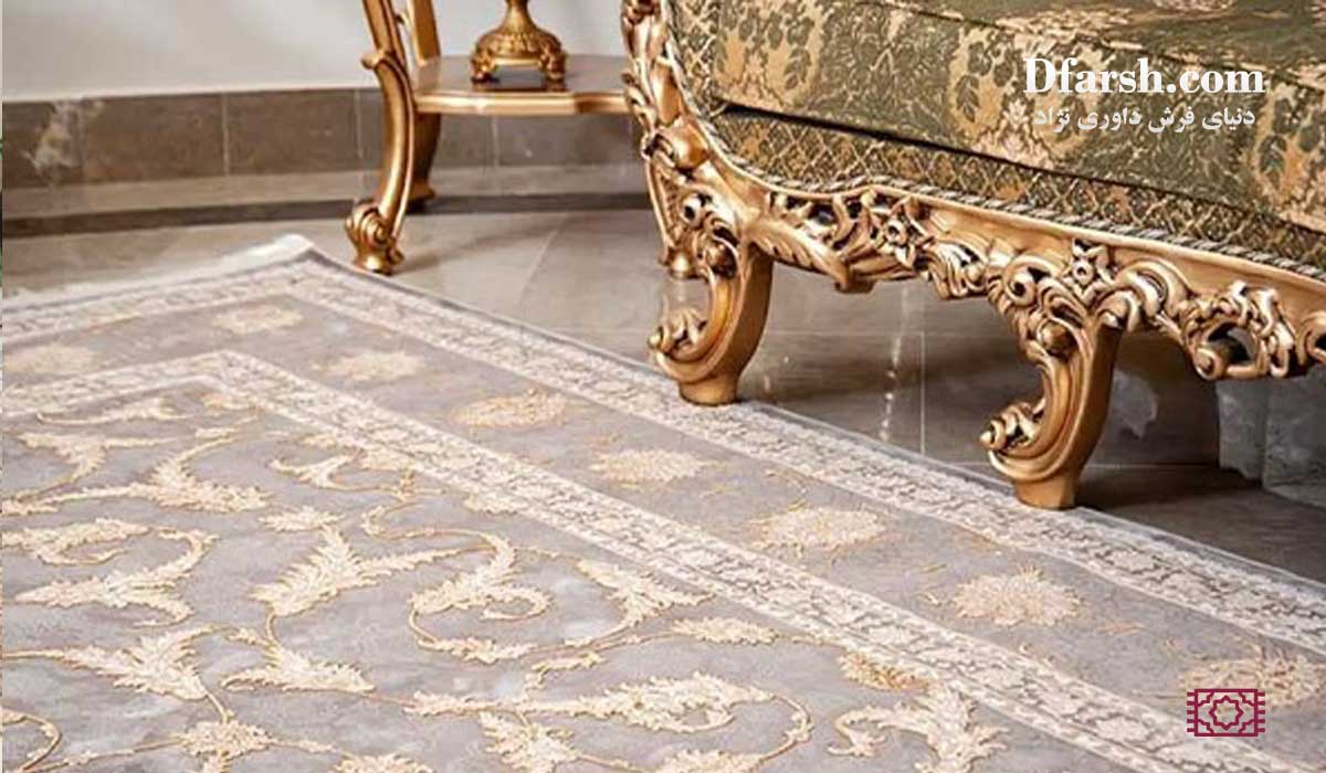 طرح فرش ماشینی های‌باف سه‌بعدی ۱۵۰۰ شانه مینیمال با جزئیات برجسته