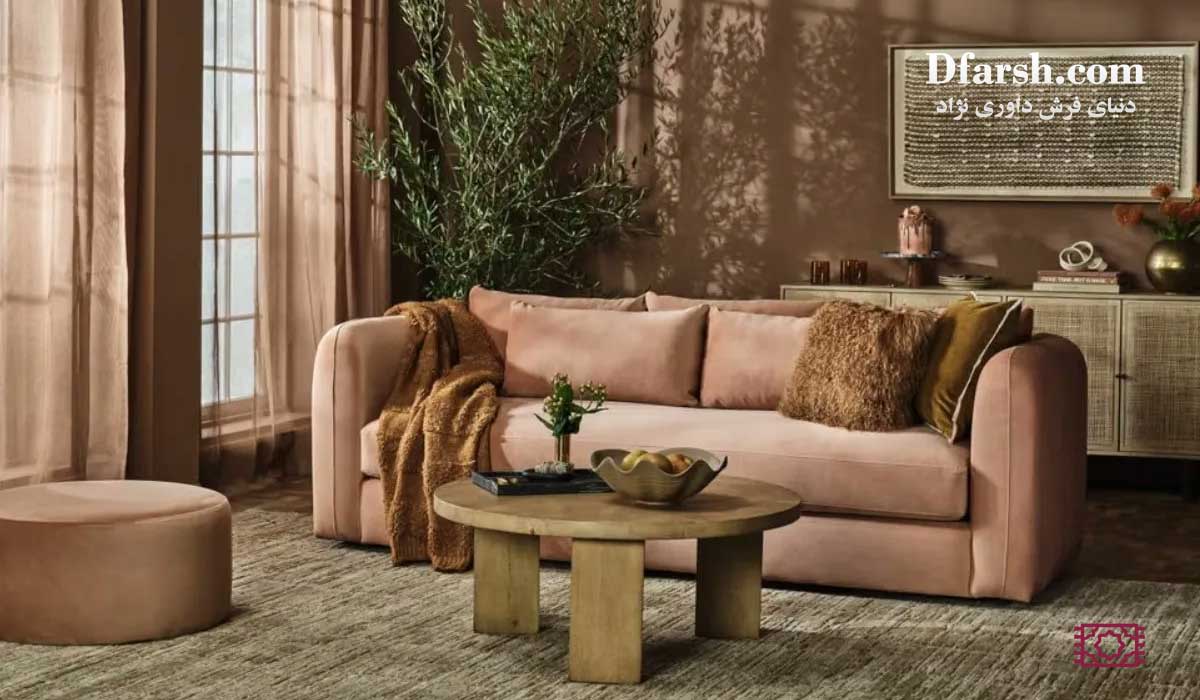 مقایسه تاثیر روانشناسی رنگ فرش روشن و تیره در دکوراسیون؛ تصویر تفاوت فضای پذیرایی با فرش کرم و سرمه&zwnj;ای