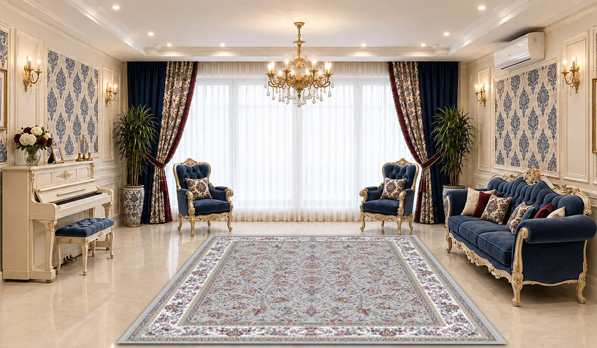 تصویر فرش زمرد مشهد 1200 شانه کد 37001 با تراکم 3600 و رنگ صدفی، مناسب نمایش دقیق طرح و رنگ این محصول در فروشگاه اینترنتی دی&zwnj;فرش.