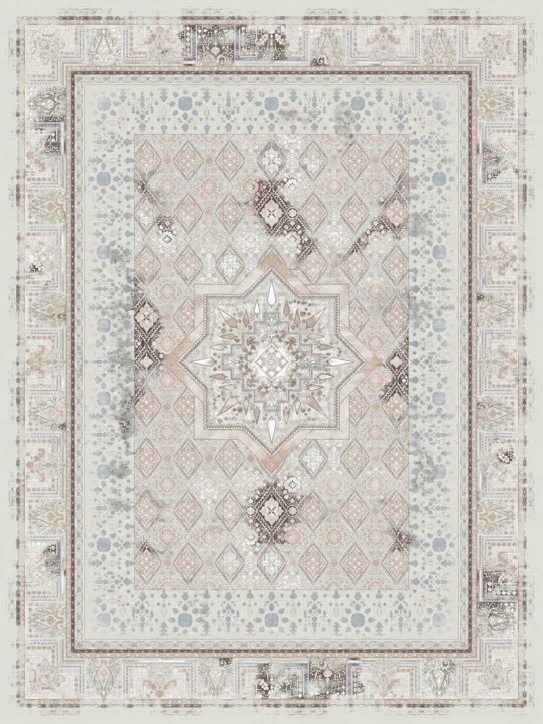 فرش عظیم‌زاده کاشان 1200 شانه کد 5 تراکم 3600