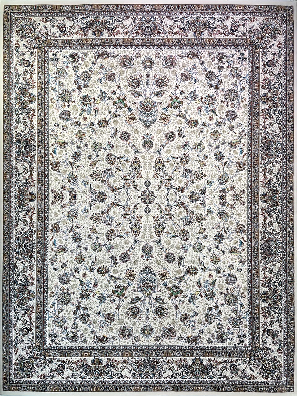 فرش زمزد مشهد 700 شانه کد 25041 رنگ کرم