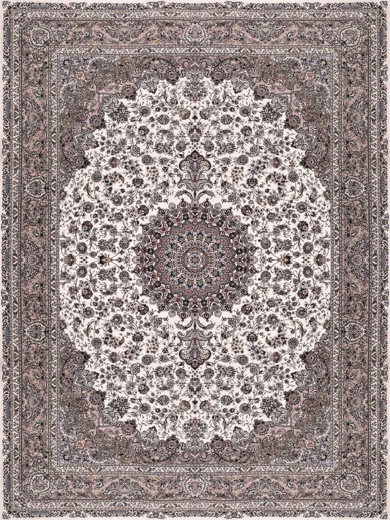 فرش زمرد مشهد 1200 شانه کد 23000 رنگ کرم