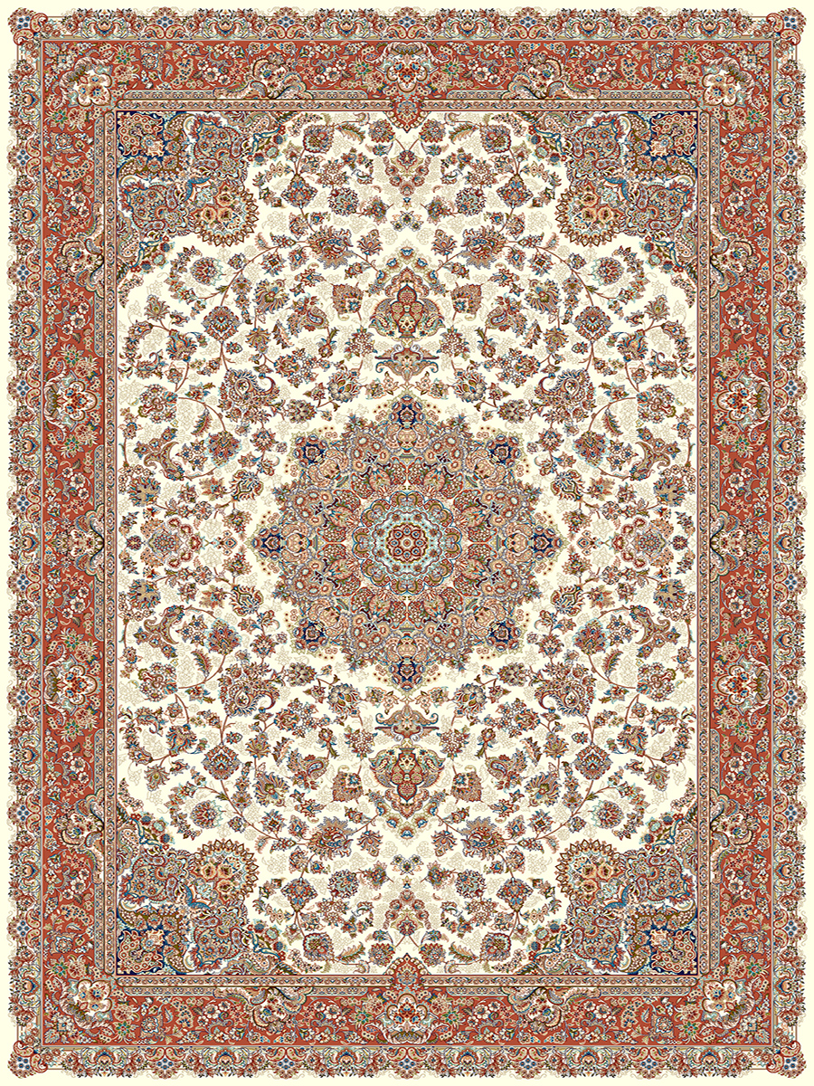 فرش مشهد 700 شانه کد 702033 رنگ کرم